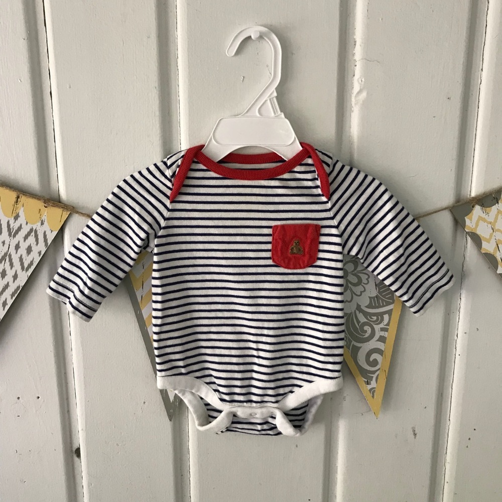 Baby Gap Navy & White Stripe Long Sleeve Bodysuit